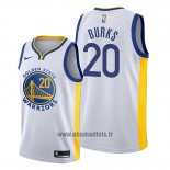 Maillot Golden State Warriors Alec Burks No 20 Association 2019-20 Blanc