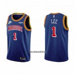 Maillot Golden State Warriors Damion Lee NO 1 75th Anniversary Bleu