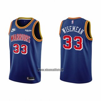 Maillot Golden State Warriors James Wiseman NO 33 75th Anniversary Bleu