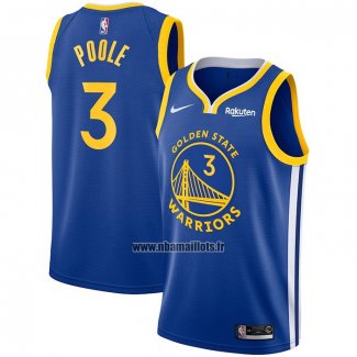 Maillot Golden State Warriors Jordan Poole NO 3 Icon Bleu