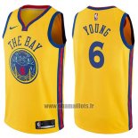 Maillot Golden State Warriors Nick Young No 6 Chinese Heritage Ville 2017-18 Jaune