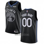 Maillot Golden State Warriors Personnalise Statement 2018 Noir