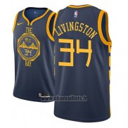 Maillot Golden State Warriors Shaun Livingston No 34 Ville 2018-19 Bleu