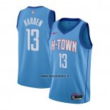 Maillot Houston Rockets James Harden No 13 Ville 2020-21 Bleu