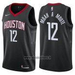 Maillot Houston Rockets Luc Mbah a Moute No 12 Statement 2017-18 Noir