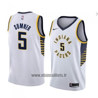 Maillot Indiana Pacers Edmond Sumner No 5 Association 2018 Blanc