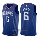 Maillot Los Angeles Clippers Deandre Jordan No 6 Icon 2017-18 Bleu