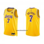 Maillot Los Angeles Lakers Carmelo Anthony NO 7 75th Anniversary 2021-22 Jaune