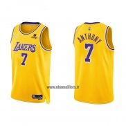 Maillot Los Angeles Lakers Carmelo Anthony NO 7 75th Anniversary 2021-22 Jaune