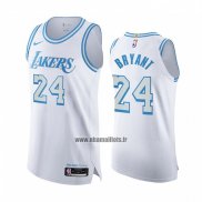 Maillot Los Angeles Lakers Kobe Bryant NO 24 Ville Authentique 2020-21 Blanc