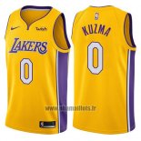 Maillot Los Angeles Lakers Kyle Kuzma No 0 2017-18 Jaune