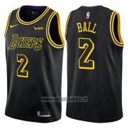 Maillot Los Angeles Lakers Lonzo Ball No 2 Ville Noir