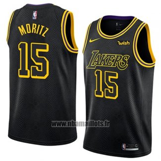 Maillot Los Angeles Lakers Moritz Wagner No 15 Ville 2017-18 Noir