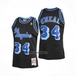 Maillot Los Angeles Lakers Shaquille O'neal NO 34 Mitchell & Ness 1996-97 Bleu Noir