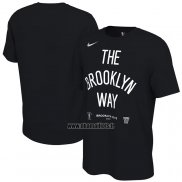 Maillot Manche Courte Brooklyn Nets 2023 NBA Playoffs Mantra Noir