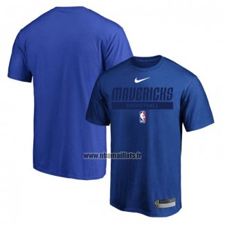 Maillot Manche Courte Dallas Mavericks Practice Performance 2022-23 Bleu