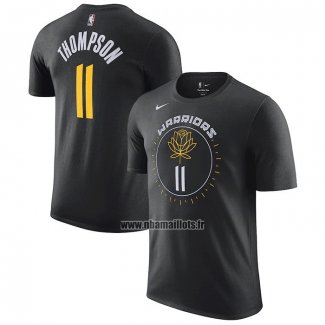 Maillot Manche Courte Golden State Warriors Klay Thompson Ville 2022-23 Noir