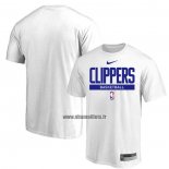 Maillot Manche Courte Los Angeles Clippers Practice Performance 2022-23 Blanc