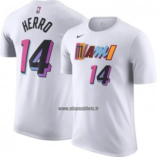 Maillot Manche Courte Miami Heat Tyler Herro Ville 2022-23 Blanc