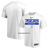 Maillot Manche Courte Philadelphia 76ers Practice Performance 2022-23 Blanc