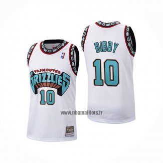 Maillot Memphis Grizzlies Mike Bibby No 10 Historic Retro Blanc