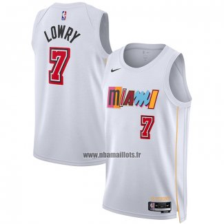 Maillot Miami Heat Kyle Lowry NO 7 Ville 2022-23 Blanc