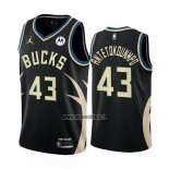 Maillot Milwaukee Bucks Thanasis Antetokounmpo NO 43 Statement 2022-23 Noir