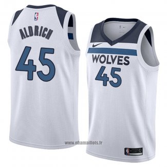 Maillot Minnesota Timberwolves Cole Aldrich No 45 Association 2018 Blanc