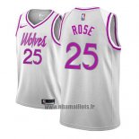 Maillot Minnesota Timberwolves Derrick Rose No 25 Earned 2018-19 Gris