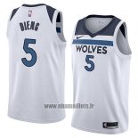 Maillot Minnesota Timberwolves Gorgui Dieng No 5 Association 2018 Blanc