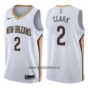 Maillot New Orleans Pelicans Ian Clark No 2 Association 2017-18 Blanc