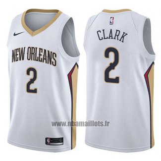 Maillot New Orleans Pelicans Ian Clark No 2 Association 2017-18 Blanc