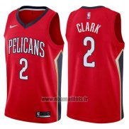 Maillot New Orleans Pelicans Ian Clark No 2 Statement 2017-18 Rouge