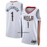 Maillot New Orleans Pelicans Zion Williamson NO 1 Ville 2021-22 Blanc