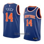 Maillot New York Knicks Allonzo Trier No 14 Icon 2018 Bleu