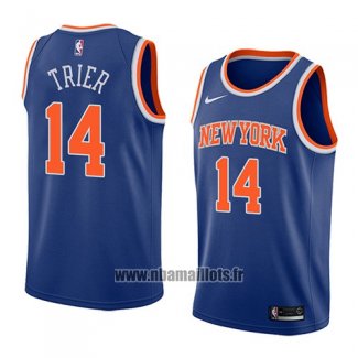 Maillot New York Knicks Allonzo Trier No 14 Icon 2018 Bleu