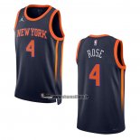 Maillot New York Knicks Derrick Rose NO 4 Statement 2022-23 Noir