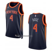 Maillot New York Knicks Derrick Rose NO 4 Statement 2022-23 Noir