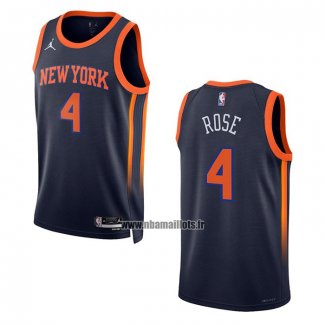 Maillot New York Knicks Derrick Rose NO 4 Statement 2022-23 Noir