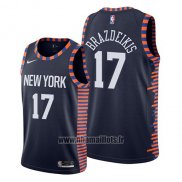 Maillot New York Knicks Iggy Brazdeikis No 17 Ville 2019 Bleu