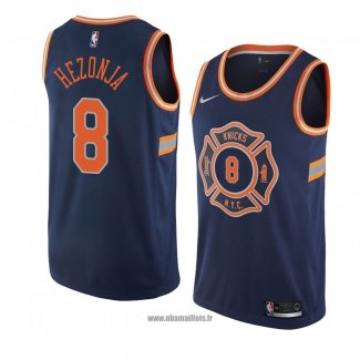 Maillot New York Knicks Mario Hezonja No 8 Ville 2018 Bleu