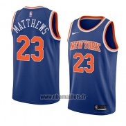 Maillot New York Knicks Wesley Matthews No 23 Icon 2018 Bleu