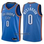 Maillot Oklahoma City Thunder Russell Westbrook No 0 2017-18 Bleu