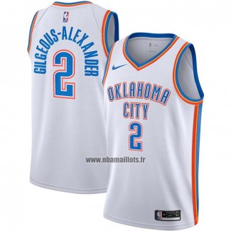 Maillot Oklahoma City Thunder Shai Gilgeous-Alexander NO 2 Association Blanc