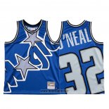 Maillot Orlando Magic Shaquille O'neal NO 32 Mitchell & Ness Big Face Bleu