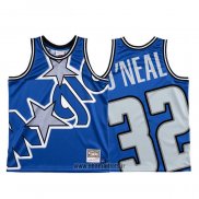 Maillot Orlando Magic Shaquille O'neal NO 32 Mitchell & Ness Big Face Bleu