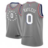 Maillot Philadelphia 76ers Jerryd Bayless No 0 Ville 2018-19 Gris