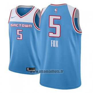 Maillot Sacramento Kings De'aaron Fox No 5 Ville 2018-19 Bleu