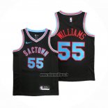 Maillot Sacramento Kings Jason Williams NO 55 Ville 2020-21 Noir