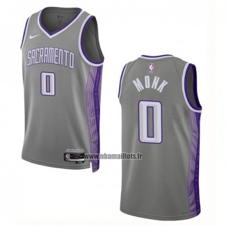 Maillot Sacramento Kings Malik Monk NO 0 Ville 2022-23 Gris